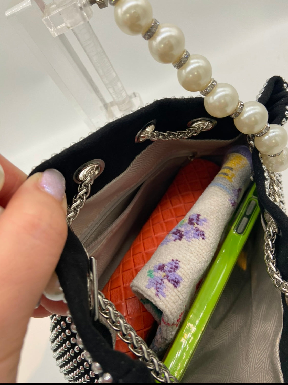 NEW キラキラスタッズ巾着ミニBAG